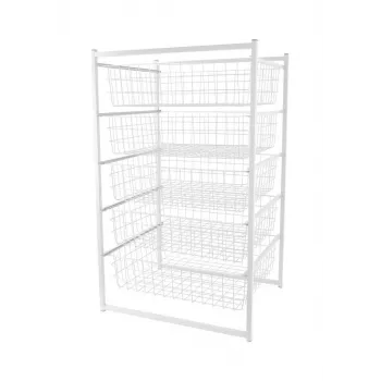 Συρταριέρα 89x45x55cm 5 Επιπέδων Λευκή