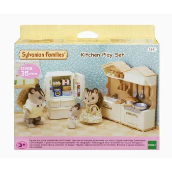 Sylvanian Families Εξοχικό σπίτι Κουζίνα με ψυγείο - Σετ επίπλων κουκλόσπιτου
