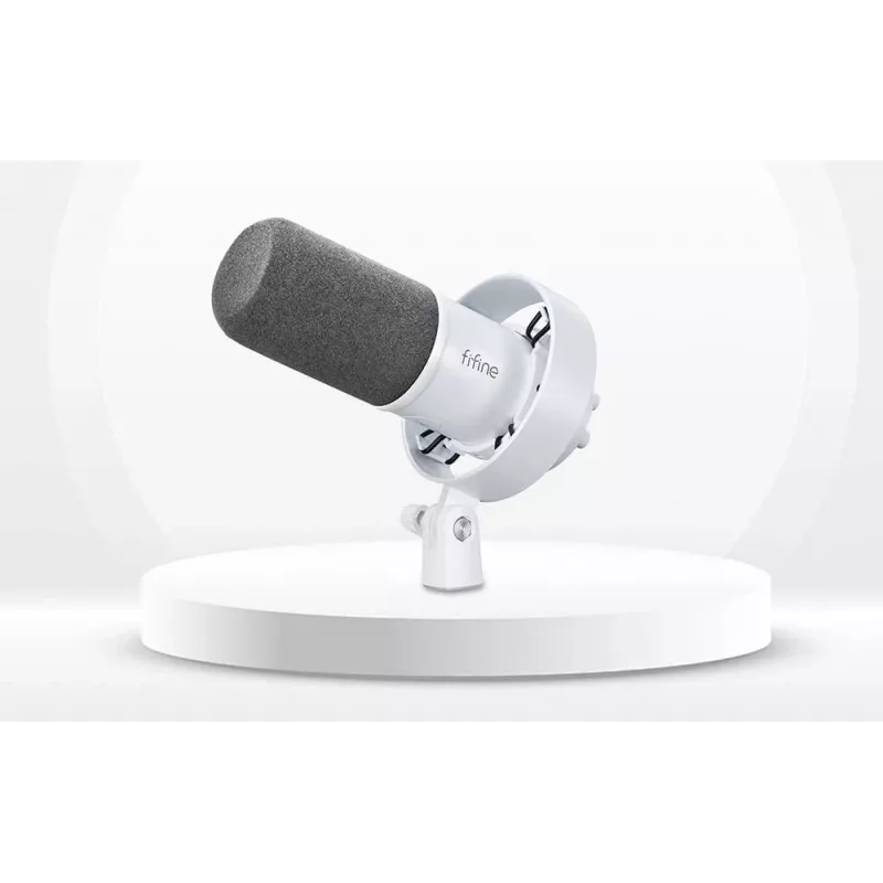 FIFINE T688W Δυναμικό μικρόφωνο με βραχίονα, USB/XLR, λευκό