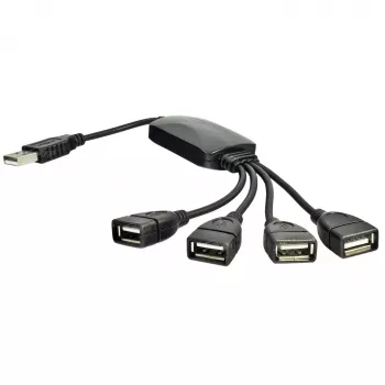 AKYGA AK-AD-13 USB 2.0 4-Port Hub, Μαύρο