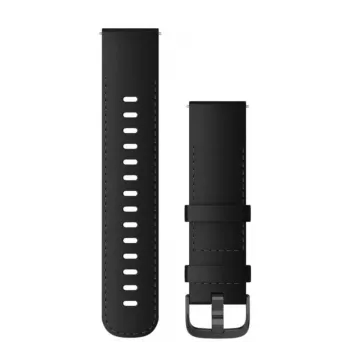 Garmin Quick Release Λουράκια (22 mm) Μαύρο δέρμα με βουρτσισμένο Slate hardware