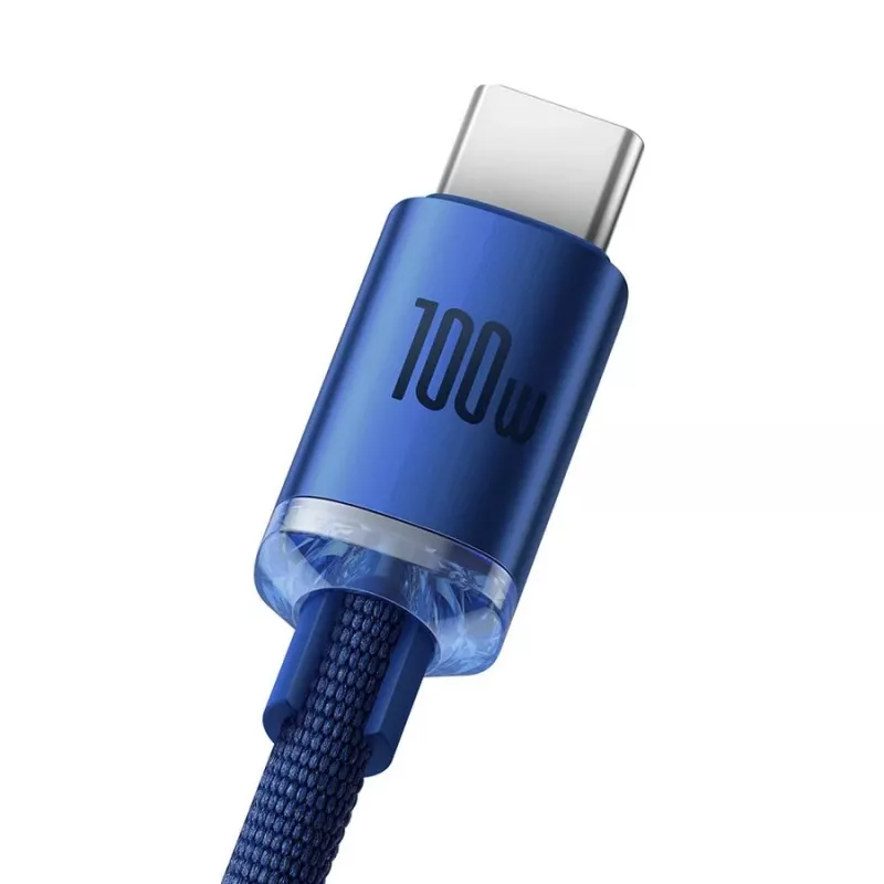 Baseus USB-A σε USB-C Καλώδιο Crystal Shine 100W 1,2m Μπλε