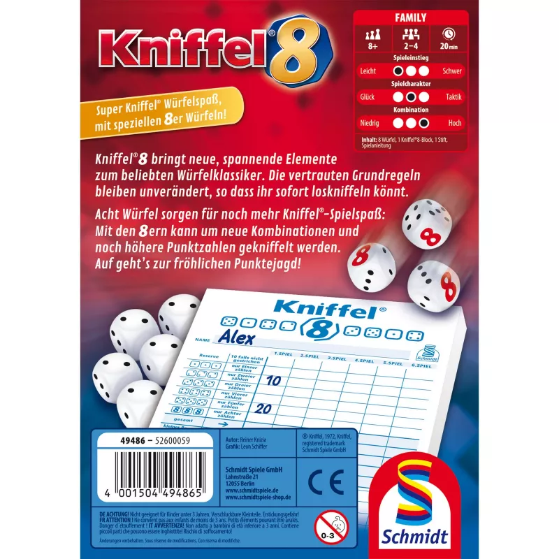 Schmidt Spiele Kniffel παιχνίδι με 8 ζάρια