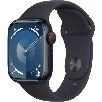 Apple Watch 9 GPS + Cellular 41mm, Μεσάνυχτα, Sport Band M/L (MRHT3ET/A)