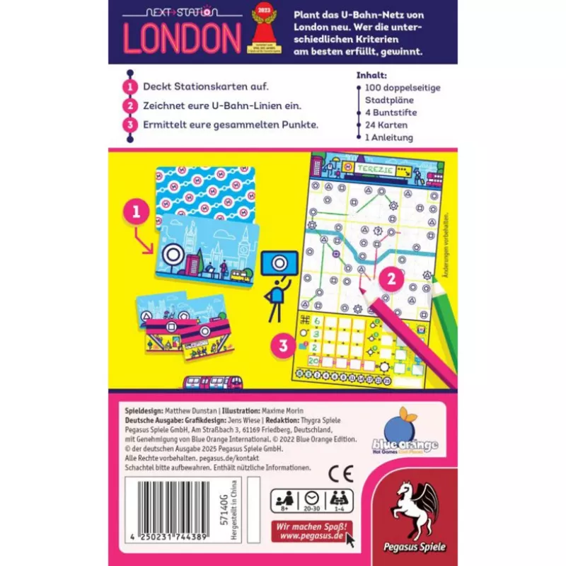 PEGASUS Next Station London - Επιτραπέζιο Flip & Write, 1-4 παίκτες, από 8 ετών