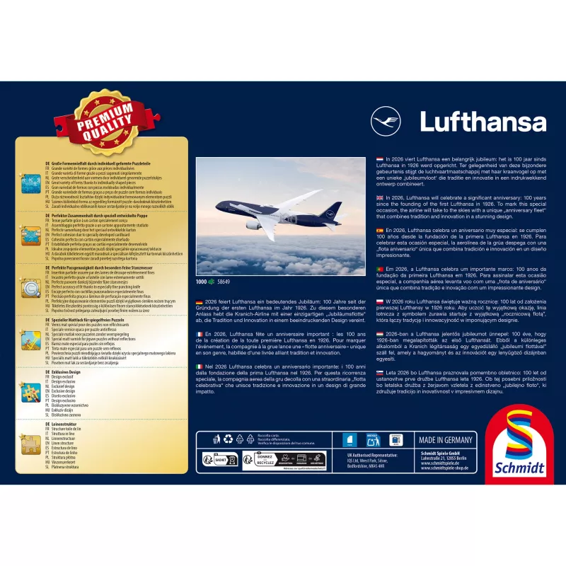 SCHMIDT SPIELE 100 Χρόνια Lufthansa Παζλ 1000 τεμαχίων
