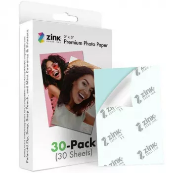ZINK Premium Φωτογραφικό Χαρτί 2x3 30 Φύλλα - Γυαλιστερό με Αυτοκόλλητη Πλάτη για Εκτυπωτές Zero-Ink