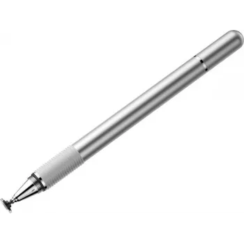 Baseus Golden Cudgel Στυλό για Χωρητικές Οθόνες Αφής, Διπλή Μύτη με Διάφανη Δίσκο και Αγώγιμη Ίνα, Ασημί