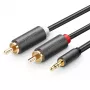 Ugreen 2x RCA σε 3,5 mm Καλώδιο Ήχου 1,5 m Μαύρο