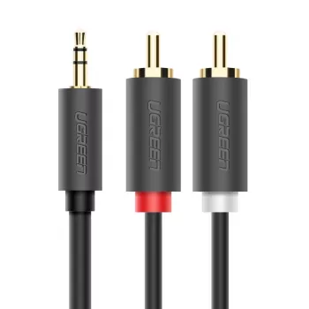 Ugreen 2x RCA σε 3,5 mm Καλώδιο Ήχου 1,5 m Μαύρο