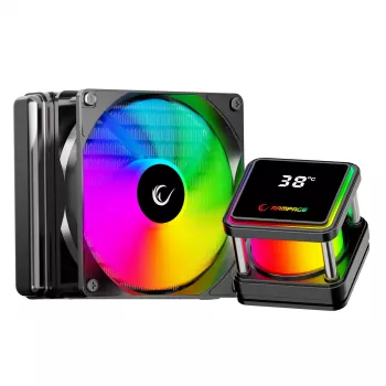 Rampage INFINITE V120 ARGB Υγρόψυξη CPU 120mm με ένδειξη θερμοκρασίας, Μαύρο