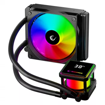 Rampage INFINITE V120 ARGB Υγρόψυξη CPU 120mm με ένδειξη θερμοκρασίας, Μαύρο