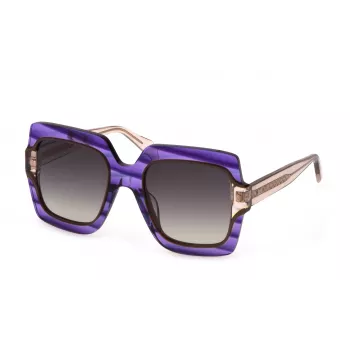 JUST CAVALLI Γυναικεία γυαλιά ηλίου Butterfly SJC023V5309N5 - Σκελετός ασετάτ Havanna με γκρι φακούς gradient