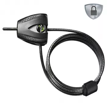 Master Lock Python ρυθμιζόμενο κλειδαριά καλωδίου 8417EURDPRO – 1,8 m πλεκτό ατσάλι, Μαύρο, 2 κλειδιά