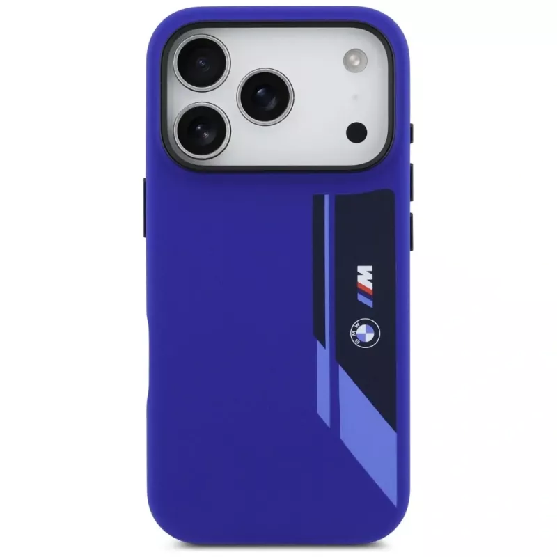 BMW M Θήκη σιλικόνης με κάθετο λογότυπο και MagSafe για iPhone 17 Pro – Navy