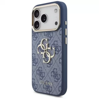 Guess 4G Classic Logo Θήκη για Apple iPhone 18 Pro / 17 Pro, Μπλε με χρυσές λεπτομέρειες