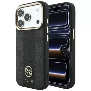 Guess 4G Stripe Round and Classic Logos MagSafe-Θήκη για Apple iPhone 18 Pro / 17 Pro - Μαύρο