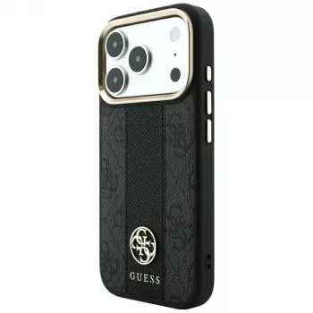 Guess 4G Stripe Round and Classic Logos MagSafe-Θήκη για Apple iPhone 18 Pro / 17 Pro - Μαύρο