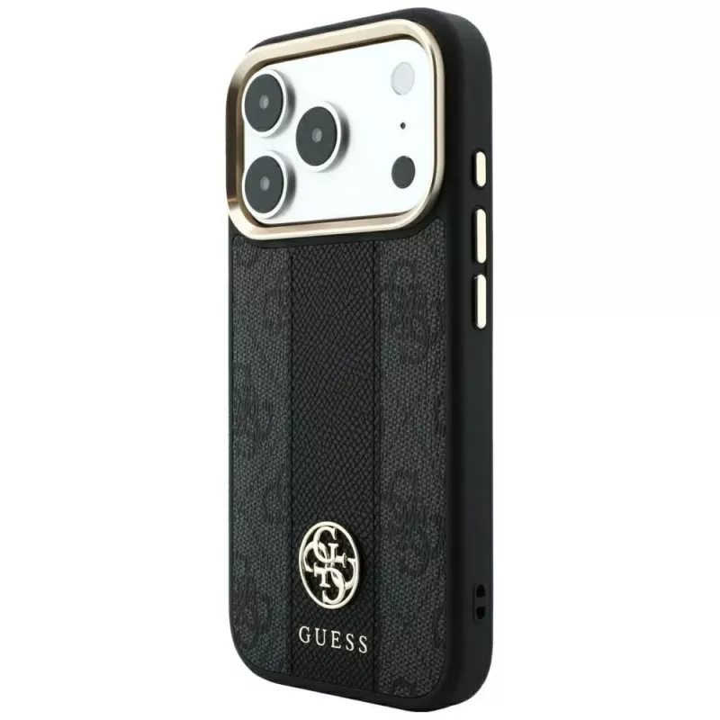 Guess 4G Stripe Round and Classic Logos MagSafe-Θήκη για Apple iPhone 18 Pro / 17 Pro - Μαύρο