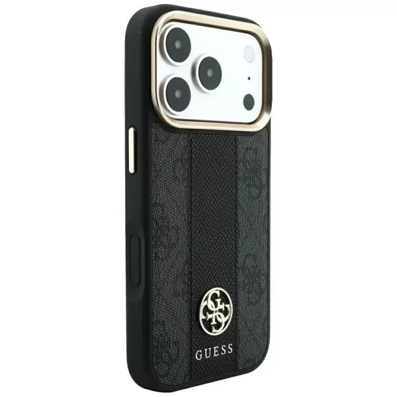 Guess 4G Stripe Round and Classic Logos MagSafe-Θήκη για Apple iPhone 18 Pro / 17 Pro - Μαύρο