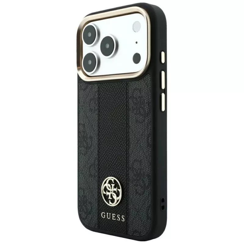 Guess 4G Stripe Round and Classic Logos MagSafe-Θήκη για iPhone 18 Pro Max / 17 Pro Max - Μαύρο