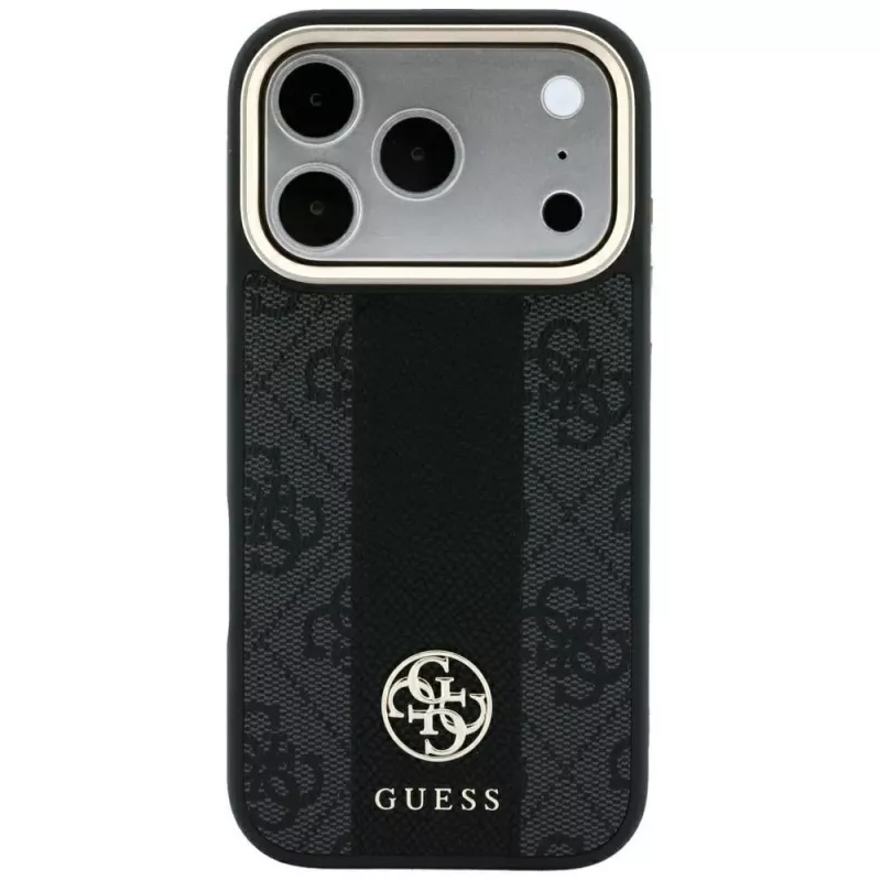 Guess 4G Stripe Round and Classic Logos MagSafe-Θήκη για iPhone 18 Pro Max / 17 Pro Max - Μαύρο