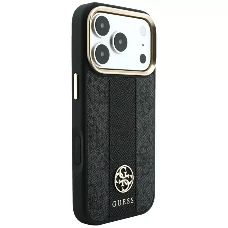 Guess 4G Stripe Round and Classic Logos MagSafe-Θήκη για iPhone 18 Pro Max / 17 Pro Max - Μαύρο