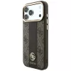 Guess 4G Stripe Round and Classic Logos MagSafe-Θήκη για iPhone 18 Pro / 17 Pro - Καφέ