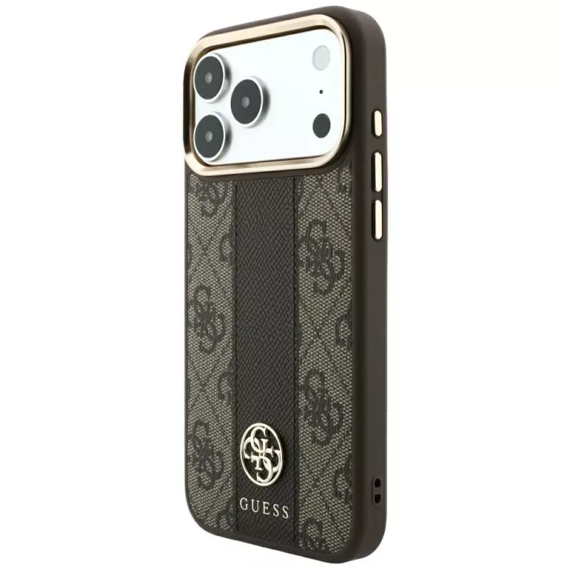 Guess 4G Stripe Round & Classic Logos Θήκη MagSafe για iPhone 18 Pro Max / 17 Pro Max - Καφέ