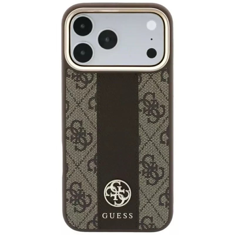 Guess 4G Stripe Round & Classic Logos Θήκη MagSafe για iPhone 18 Pro Max / 17 Pro Max - Καφέ