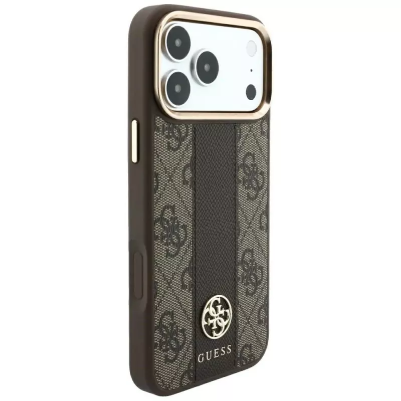 Guess 4G Stripe Round & Classic Logos Θήκη MagSafe για iPhone 18 Pro Max / 17 Pro Max - Καφέ