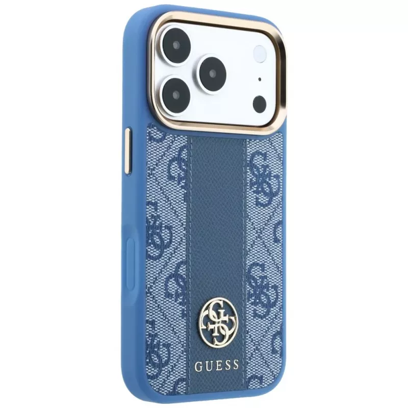 Guess 4G Stripe Round Classic Logos Θήκη MagSafe για iPhone 18 Pro Max / 17 Pro Max - Μπλε