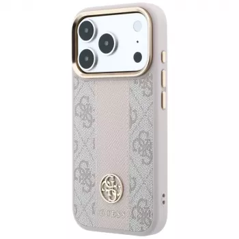 Guess 4G Stripe Round & Classic Logos MagSafe θήκη για iPhone 18 Pro / 17 Pro - ροζ