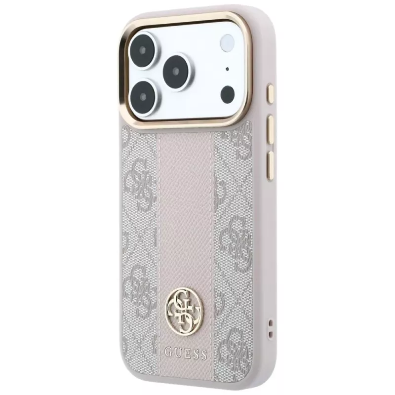 Guess 4G Stripe Round & Classic Logos MagSafe θήκη για iPhone 18 Pro / 17 Pro - ροζ