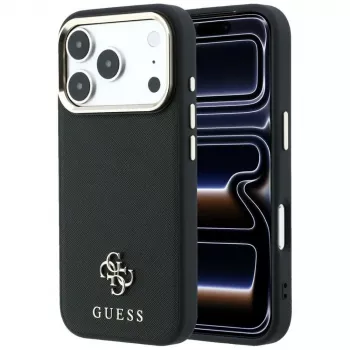 Guess Saffiano Small 4G & Classic Logo MagSafe θήκη για Apple iPhone 17 Pro Max / 18 Pro Max - μαύρο