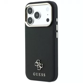 Guess Saffiano Small 4G & Classic Logo MagSafe θήκη για Apple iPhone 17 Pro Max / 18 Pro Max - μαύρο