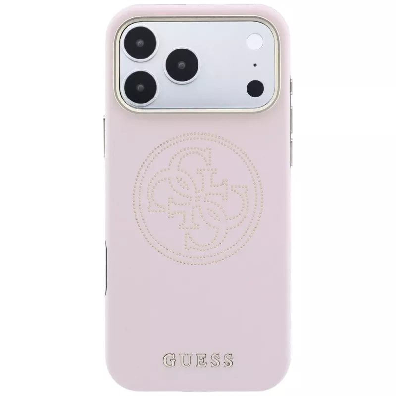 Guess Perforated 4G Gold Logo MagSafe θήκη για iPhone 18 Pro / 17 Pro - ροζ