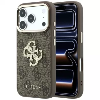 GUESS 4G & Big Strass Logo θήκη πλάτης για Apple iPhone 17 Pro Max / 18 Pro Max - καφέ