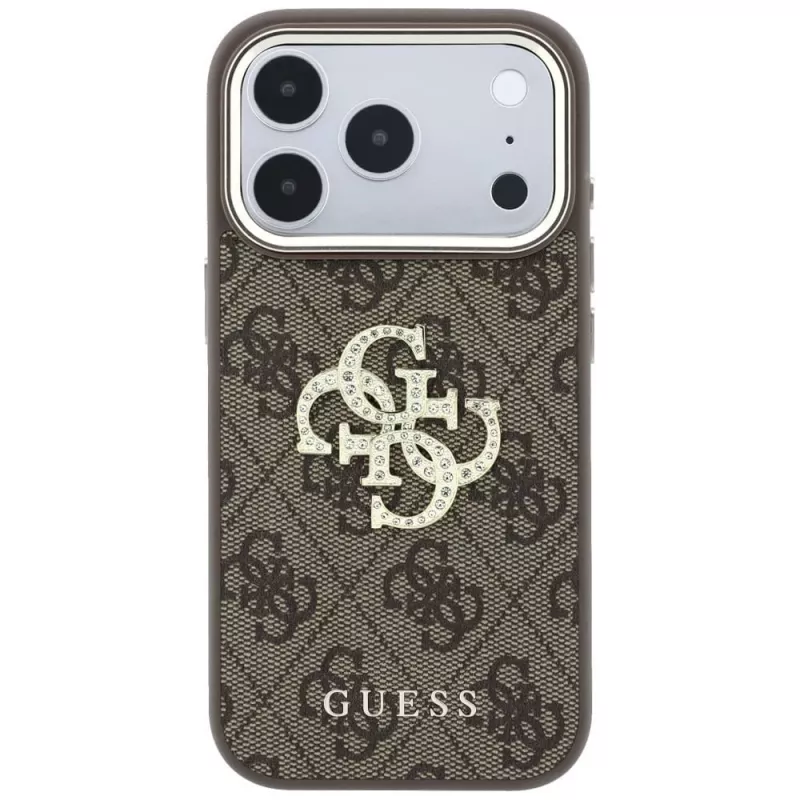 GUESS 4G & Big Strass Logo θήκη πλάτης για Apple iPhone 17 Pro Max / 18 Pro Max - καφέ