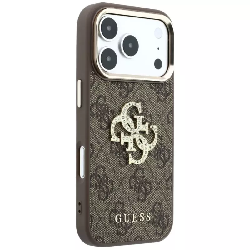 GUESS 4G & Big Strass Logo θήκη πλάτης για Apple iPhone 17 Pro Max / 18 Pro Max - καφέ