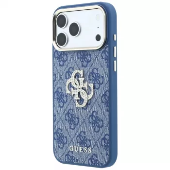 GUESS 4G & Big Strass Logo σκληρή θήκη για iPhone 18 Pro / 17 Pro - μπλε