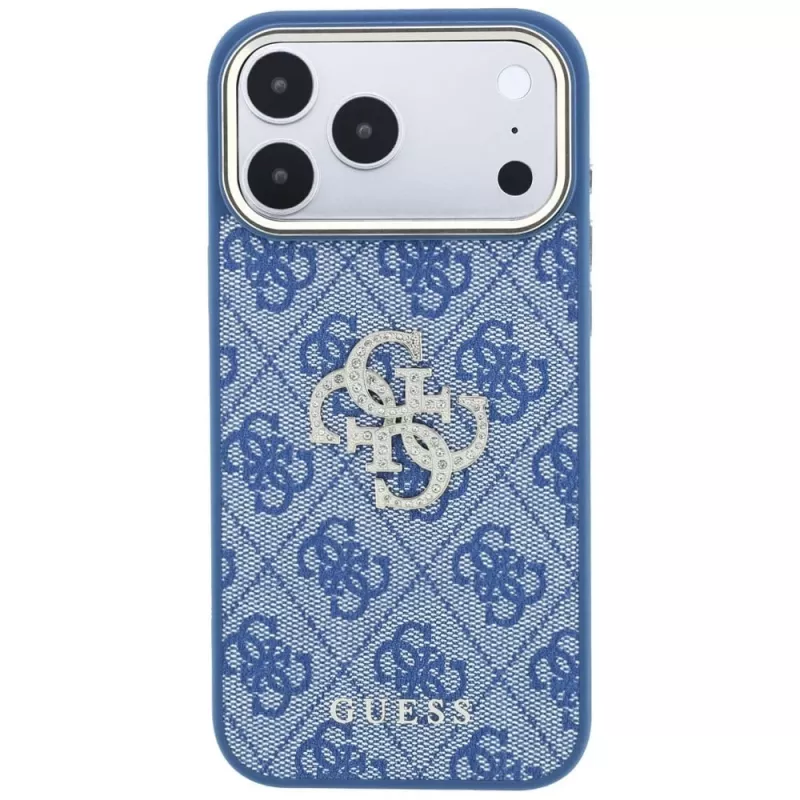 GUESS 4G & Big Strass Logo σκληρή θήκη για iPhone 18 Pro / 17 Pro - μπλε