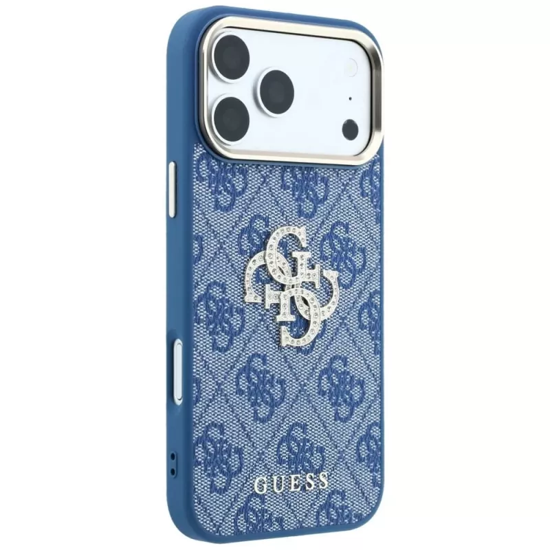 GUESS 4G & Big Strass Logo σκληρή θήκη για iPhone 18 Pro / 17 Pro - μπλε