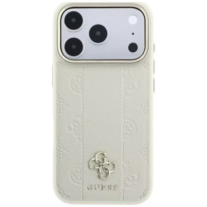 Guess Stripe Peony 4G Logo MagSafe θήκη για Apple iPhone 18 Pro / 17 Pro – μπεζ