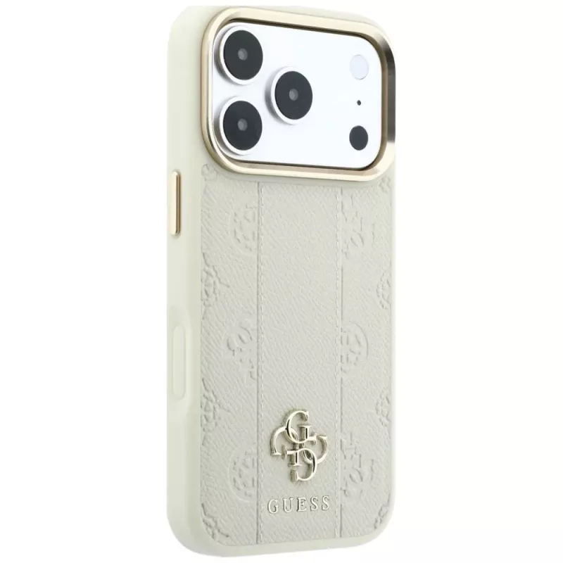 Guess Stripe Peony 4G Logo MagSafe θήκη για iPhone 18 Pro Max / 17 Pro Max - μπεζ