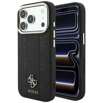 Guess Stripe Peony 4G Logo MagSafe θήκη για Apple iPhone 18 Pro / 17 Pro - μαύρο