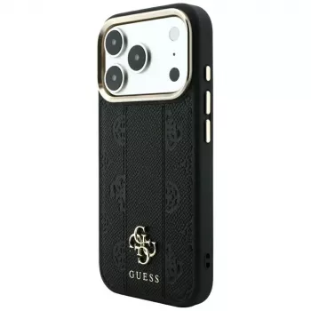 Guess Stripe Peony 4G Logo MagSafe θήκη για Apple iPhone 18 Pro / 17 Pro - μαύρο