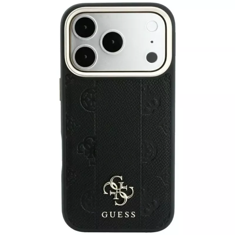 Guess Stripe Peony 4G Logo MagSafe θήκη για Apple iPhone 18 Pro / 17 Pro - μαύρο
