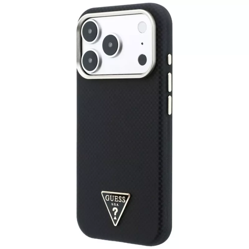 Guess Kevlar Triangle Logo MagSafe θήκη για iPhone 17 Pro / 18 Pro - μαύρο