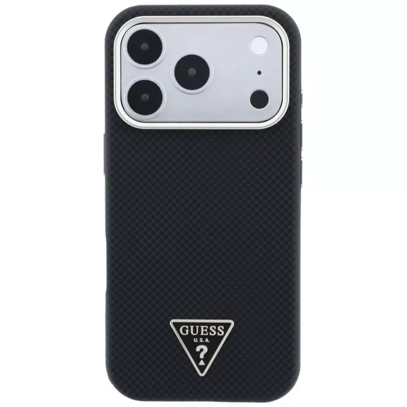 Guess Kevlar Triangle Logo MagSafe θήκη για iPhone 17 Pro / 18 Pro - μαύρο